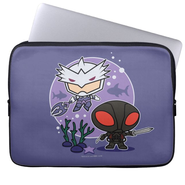 Housse Pour Ordinateur Portable Aquaman | Chibi Orm & Black Manta Graphisme sous-m (Devant)