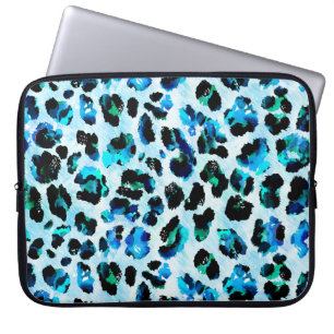 Housse Pour Ordinateur Portable Aquarelle Abstraite Motif de peau léopard