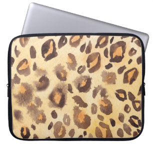 Housse Pour Ordinateur Portable Aquarelle arrière - plan abstrait de léopard peau