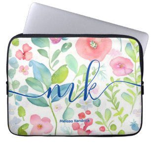 Housse Pour Ordinateur Portable Aquarelle Berries Abstraites Fleurs de Fleurs Mono