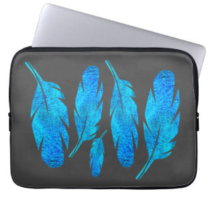 Housse Pour Ordinateur Portable Aquarelle bleu