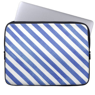 Housse Pour Ordinateur Portable Aquarelle Bleu et Blancs