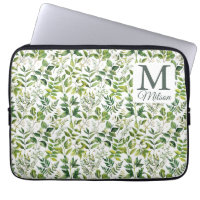 Aquarelle Botanique Vert feuille monogramme