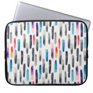 Housse Pour Ordinateur Portable Aquarelle brosse, coloré et transparent