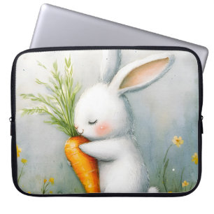 Housse Pour Ordinateur Portable Aquarelle Bunny Happy Harvest