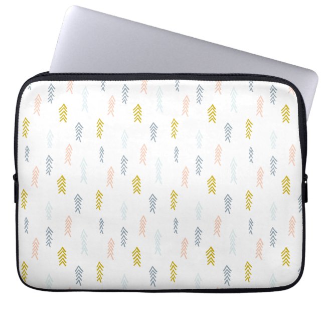 Housse Pour Ordinateur Portable Aquarelle douce Chevron Motif (Devant)