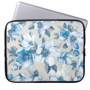 Housse Pour Ordinateur Portable Aquarelle en fleurs de cerisier : Pommier sans cou