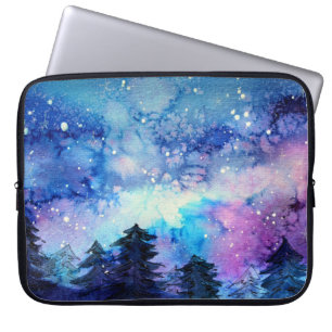 Housse Pour Ordinateur Portable Aquarelle Espace Art : Ciel de nuit