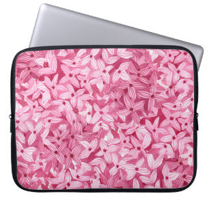 Housse Pour Ordinateur Portable Aquarelle fleurs lilas : arrière - plan rose