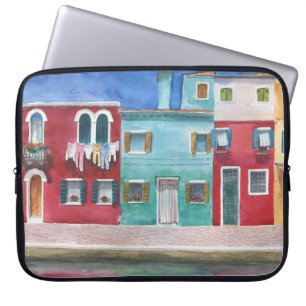 Housse Pour Ordinateur Portable Aquarelle Italie : Main tirée