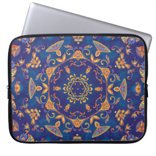 Housse Pour Ordinateur Portable Aquarelle Kaleidoscope Mandala Oriental Design.