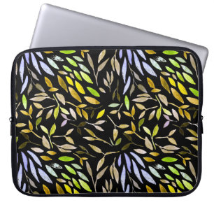 Housse Pour Ordinateur Portable Aquarelle motif sans couture avec feuilles colorés