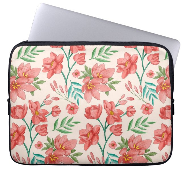Housse Pour Ordinateur Portable Aquarelle peinte à la main Motif floral-54098 (Devant)