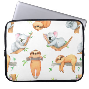 Housse Pour Ordinateur Portable Aquarelle peinte à la main motif tropical mignon a