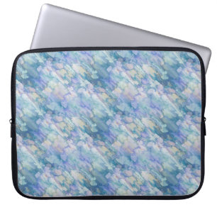 Housse Pour Ordinateur Portable Aquarelle Retro Bleu pourpre Motif Raindrop