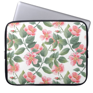 Housse Pour Ordinateur Portable Aquarelle Rose sauvage Floral sans joint