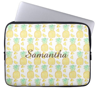 Housse Pour Ordinateur Portable Aquarelle tropicale ananas