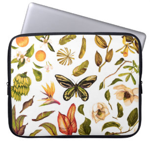 Housse Pour Ordinateur Portable Aquarelle tropicale Vintage avec objet isolé