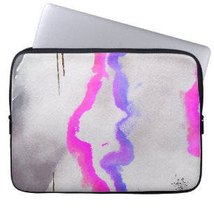 Housse Pour Ordinateur Portable Aquarelle violet et rose Abstrait