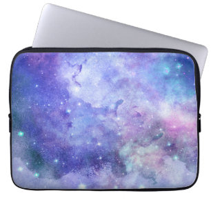 Housse Pour Ordinateur Portable Aquarelle violette Starry Sky Space Lover Galaxy