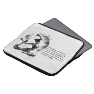 Housse Pour Ordinateur Portable Aquarelle Yoga Reiki Pose King Pigeon à une jambe