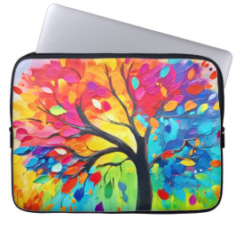 Housse Pour Ordinateur Portable Arbre arc-en-ciel de la peinture de la vie