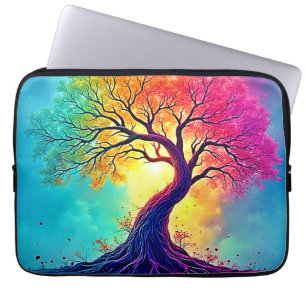 Housse Pour Ordinateur Portable Arbre Arc-en-Ciel : Racines d'Espoir Infini Art