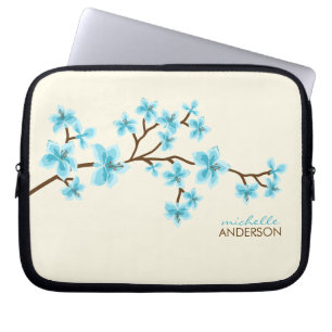 Housse Pour Ordinateur Portable Arbre de fleurs de cerisier d'Aqua