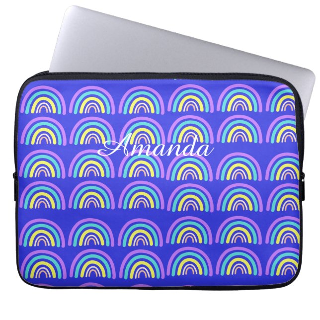 Housse Pour Ordinateur Portable Arc-en-ciel jaune, bleu et violet (Devant)