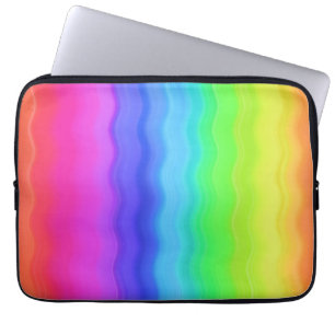 Housse Pour Ordinateur Portable Arc-en-ciel Vague Vague Couleur Pastel Progressive