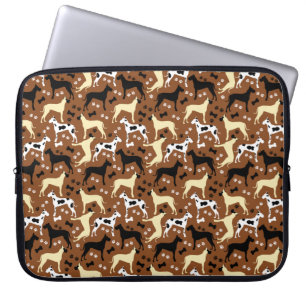 Housse Pour Ordinateur Portable Arlequin Motif des Grands Danois, Faune, Black Dan