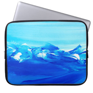 Housse Pour Ordinateur Portable arrière - plan Abstrait de peinture d'art bleu. L'