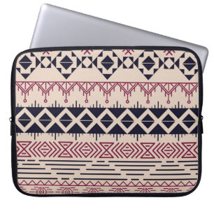 Housse Pour Ordinateur Portable arrière - plan Aztèque, tribu vintage, motif ethni