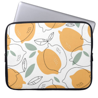 Housse Pour Ordinateur Portable Arrière - plan de citrons dessiné à la main. Motif