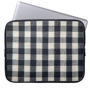 Housse Pour Ordinateur Portable Arrière - plan de texture coton plaid.