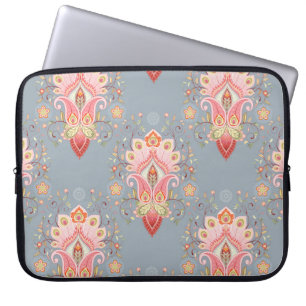 Housse Pour Ordinateur Portable Arrière - plan en plumes Paisley Oriental