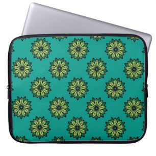 Housse Pour Ordinateur Portable Arrière - plan motif sans couture à feuilles verte