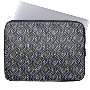 Housse Pour Ordinateur Portable Arrosage sur métal gris bleu