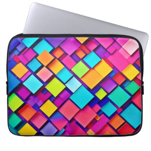 Housse Pour Ordinateur Portable Art Abstrait géométrique vibrant