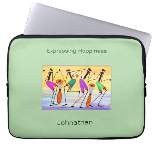 Housse Pour Ordinateur Portable Art africain, exprimer le bonheur