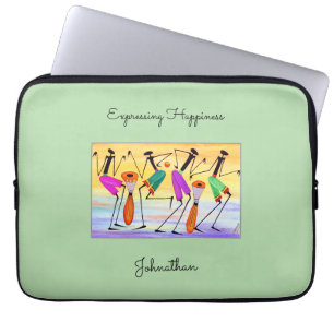 Housse Pour Ordinateur Portable Art africain, exprimer le bonheur