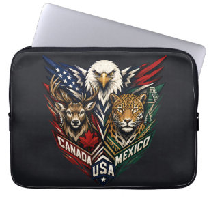 Housse Pour Ordinateur Portable Art de la nature Aigle Cerf Jaguar
