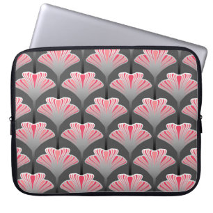 Housse Pour Ordinateur Portable Art déco Lily, Grey / Grey / Coral rose