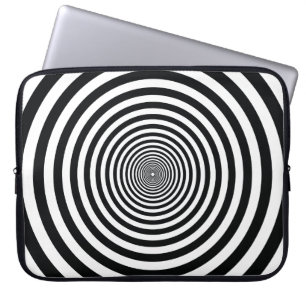 Housse Pour Ordinateur Portable art noir et blanc vo22 d'illusion vertigineuse