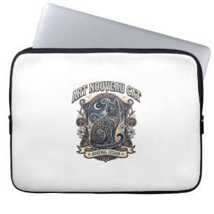 Housse Pour Ordinateur Portable Art Nouveau Chat Chat Art Nouveau Vintage Art Vect