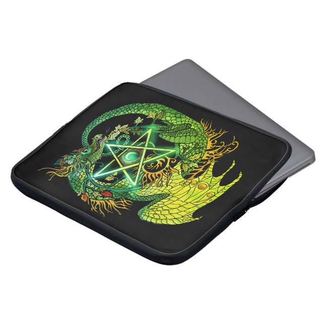 Housse Pour Ordinateur Portable Art Nouveau Star/Pentacle Dragon (Devant haut)