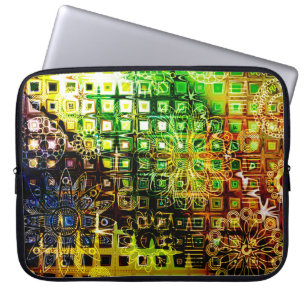 Housse Pour Ordinateur Portable art ornement floral grungrungraphic, grung