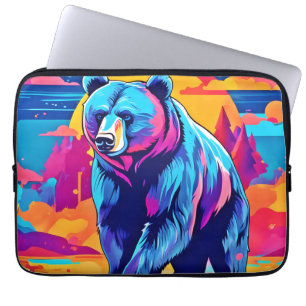 Housse Pour Ordinateur Portable Art Ours Vibrant