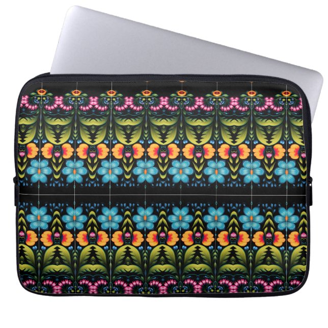 Housse Pour Ordinateur Portable Art populaire floral moderne (Devant)