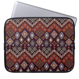 Housse Pour Ordinateur Portable Art tribal boho sans couture motif